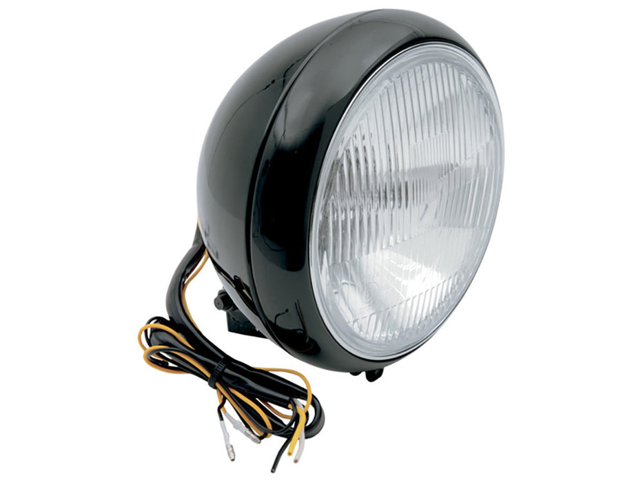 7in. Headlight - Black. Fits FL Softail 1986-2017