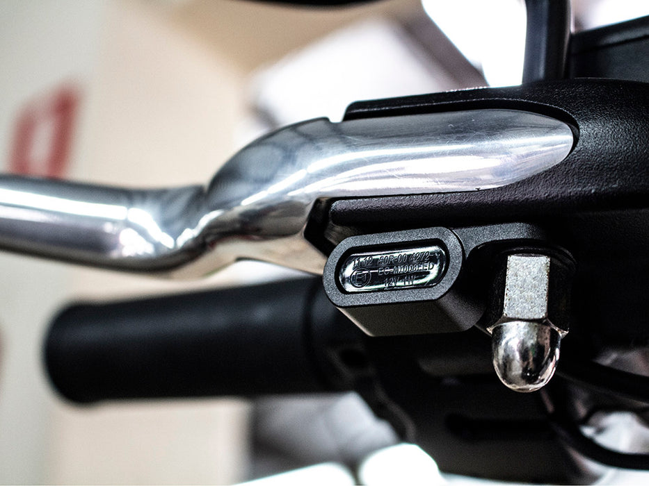 Under Perch Turn Signals - Black. Fits Sportster 2014-2021