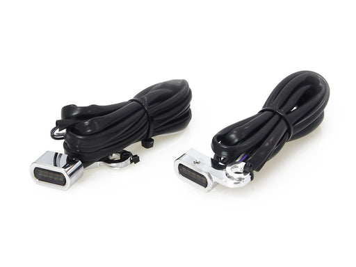 Under Perch Turn Signals with Daytime Running Lights - Chrome. Fits Softail 2015-2024 & Touring 2009-2023 Models with Cable Clutch.