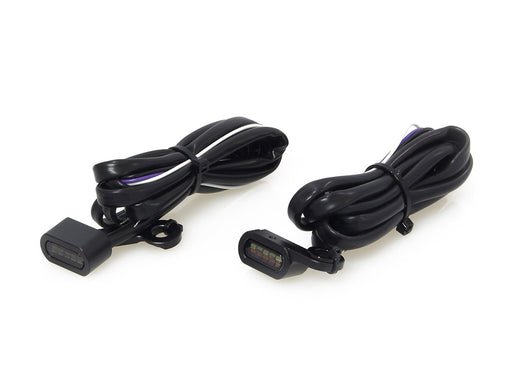 Under Perch Turn Signals with Daytime Running Lights - Black. Fits Softail 2015-2024 & Touring 2009-2023 Models with Cable Clutch.