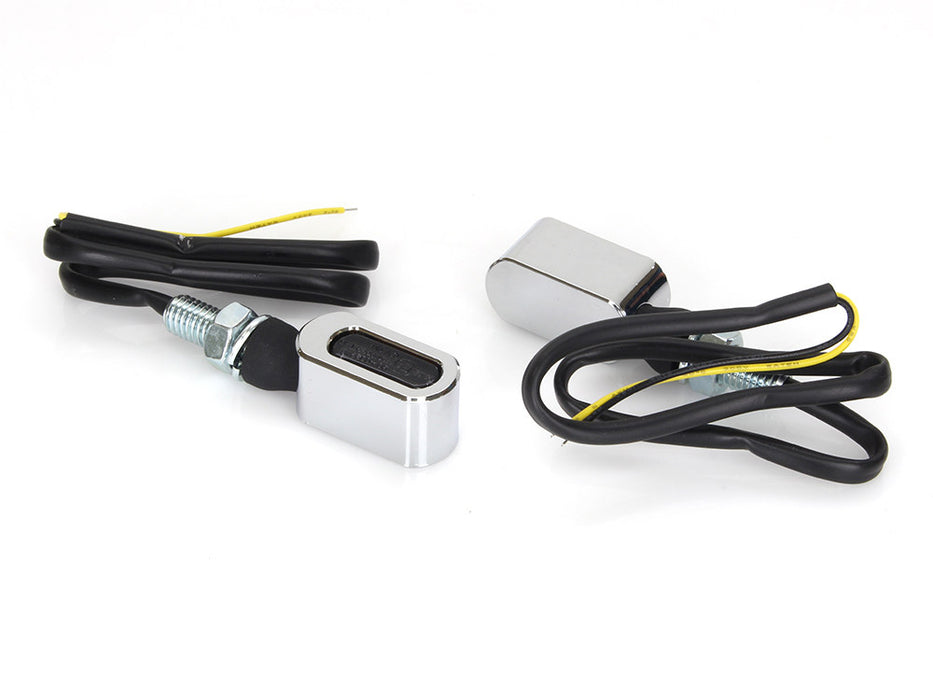 Slim Line LED Turn Signals - Chrome. Matches Front Under Perch Indicators.