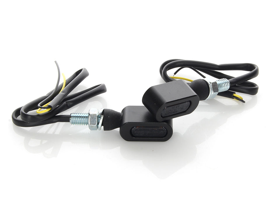 Slim Line LED Turn Signals – Black. Matches Front Under Perch Indicators. – Rollies Speed Shop
