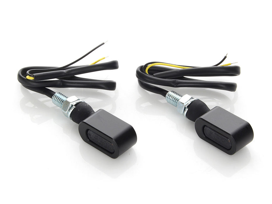 Slim Line LED Turn Signals – Black. Matches Front Under Perch Indicators. – Rollies Speed Shop