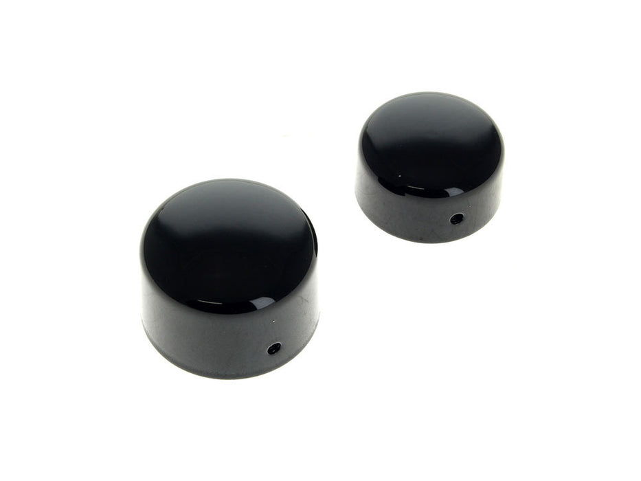Rear Axle Covers - Gloss Black. Fits Softail & Dyna 2008-2017
