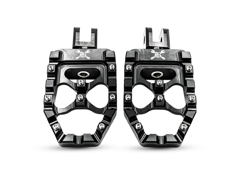 MX Evolution Footpegs - Black. Fits Softail 2018up Front Rider