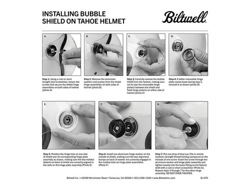 Replacement Baseplate Set for Biltwell Tahoe Helmet
