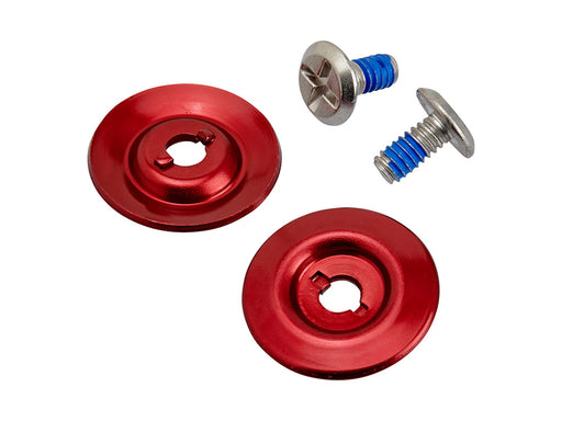 Hardware Kit - Stainless Screw with Red Baseplate. Fits Biltwell Gringo S and Lane Splitter Helmets