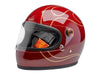 Gringo S Helmet - Gloss Garnet Red with Flames with ECE R22.06 Compliance