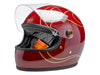 Gringo S Helmet - Gloss Garnet Red with Flames with ECE R22.06 Compliance