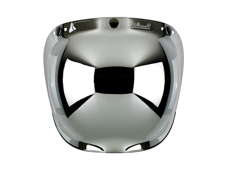 Bubble Shield Visor - Chrome Mirror. Fits Gringo Helmets & Most Helmets With 3 Studs Along The Top