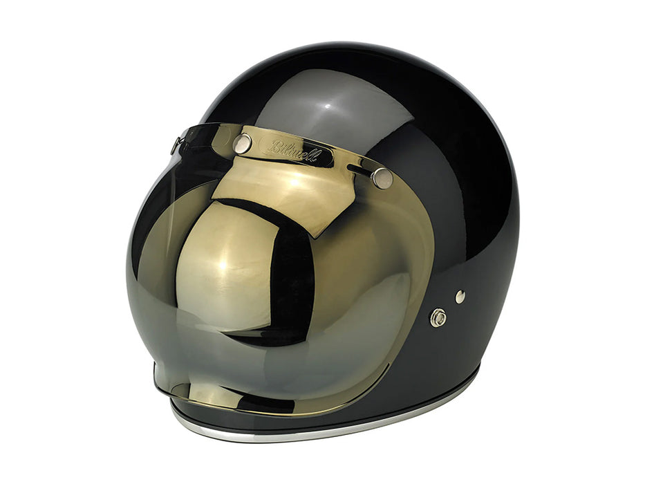 Bubble Shield Visor - Gold Mirror. Fits Gringo Helmets & Most Helmets With 3 Studs Along The Top