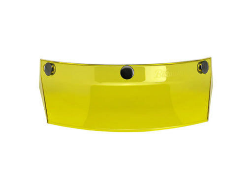 Moto Visor - Yellow Translucent. Fits Gringo Helmets & Most Helmets With 3 Studs Along The Top