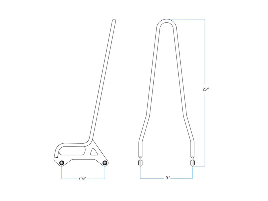 Sissy Bar Kit - Black. Fits Sportster 1996-2003