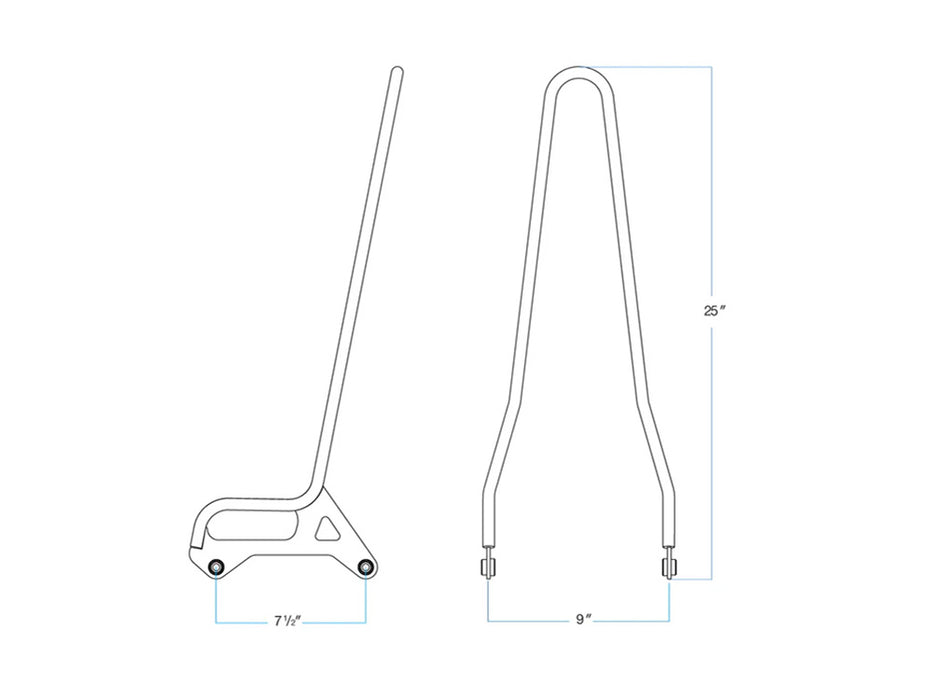 Sissy Bar Kit - Chrome. Fits Sportster 1996-2003