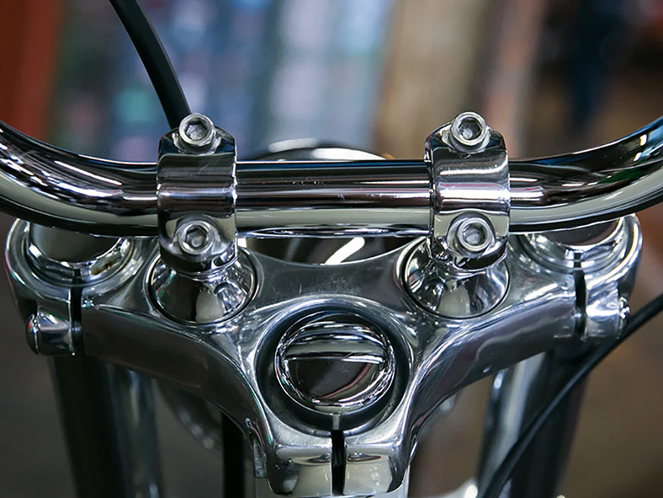 1.75in. Straight Slimline Risers - Polished. Fits 1in. Handlebar