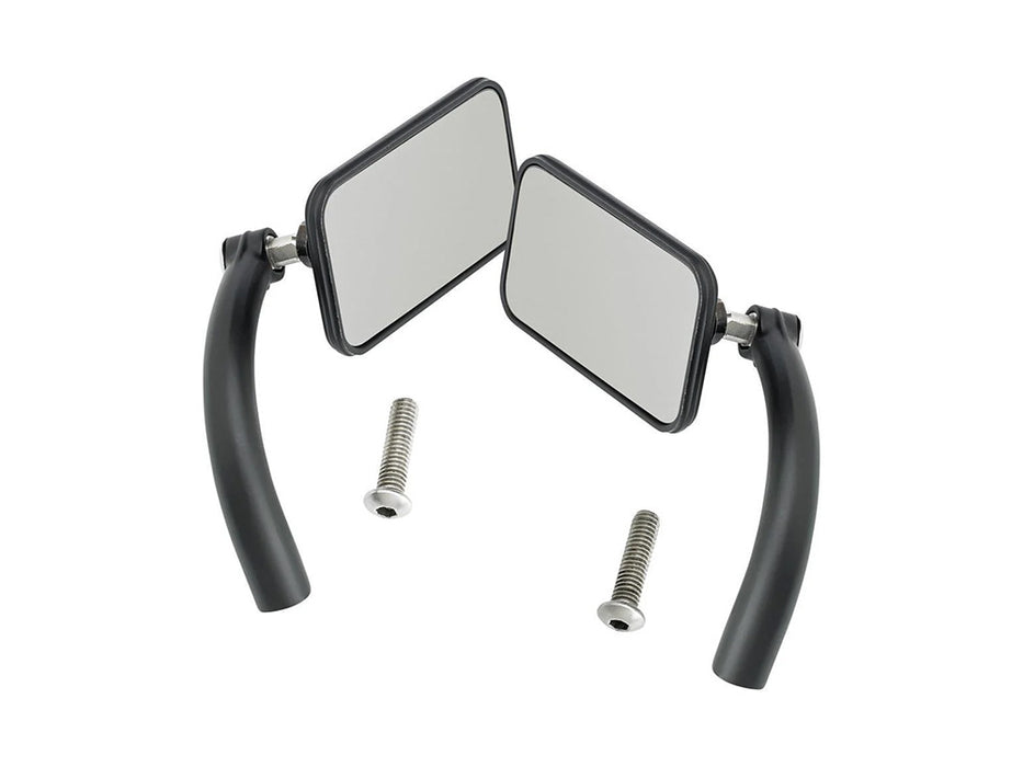 Rectangular Utility Mirrors - Satin Black. Left and Right Set