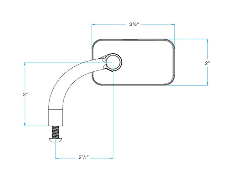 Rectangular Utility Mirrors - Chrome. Left and Right Set