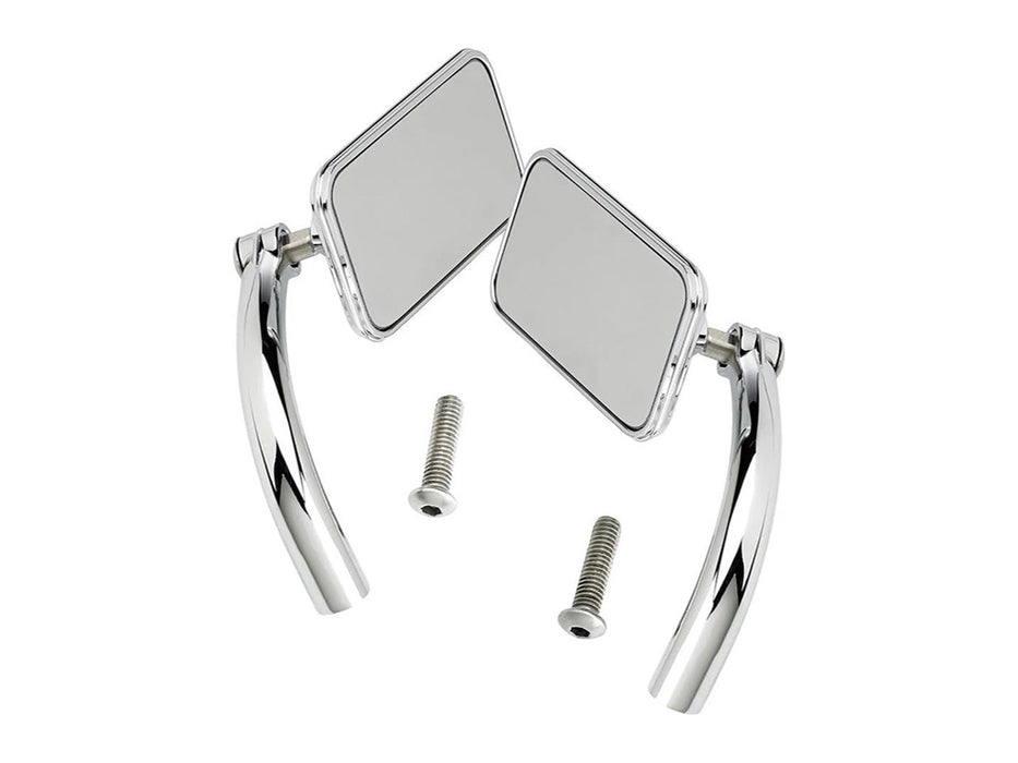 Rectangular Utility Mirrors - Chrome. Left and Right Set