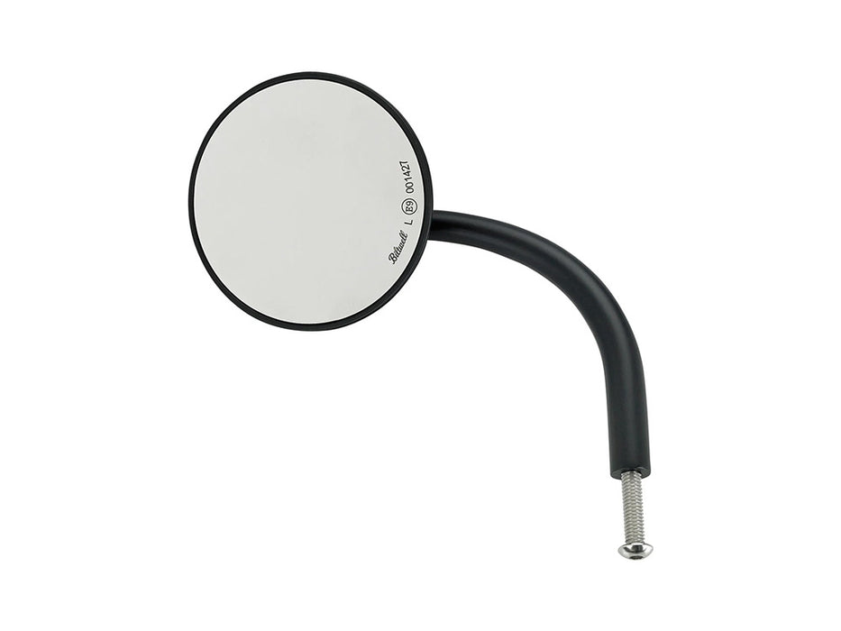 Round Utility Mirrors - Satin Black. Left and Right Set