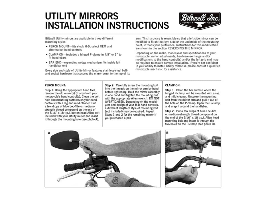 Round Utility Mirrors - Satin Black. Left and Right Set