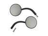 Round Utility Mirrors - Satin Black. Left and Right Set