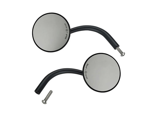 Round Utility Mirrors - Satin Black. Left and Right Set