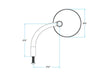 Round Utility Mirrors - Chrome. Left and Right Set