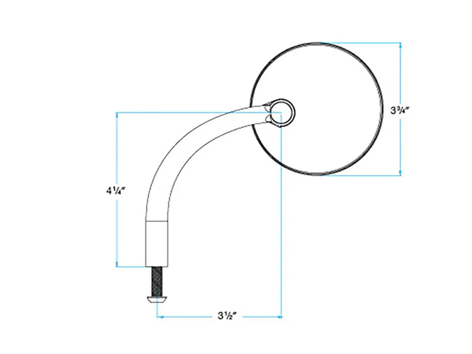 Round Utility Mirrors - Chrome. Left and Right Set