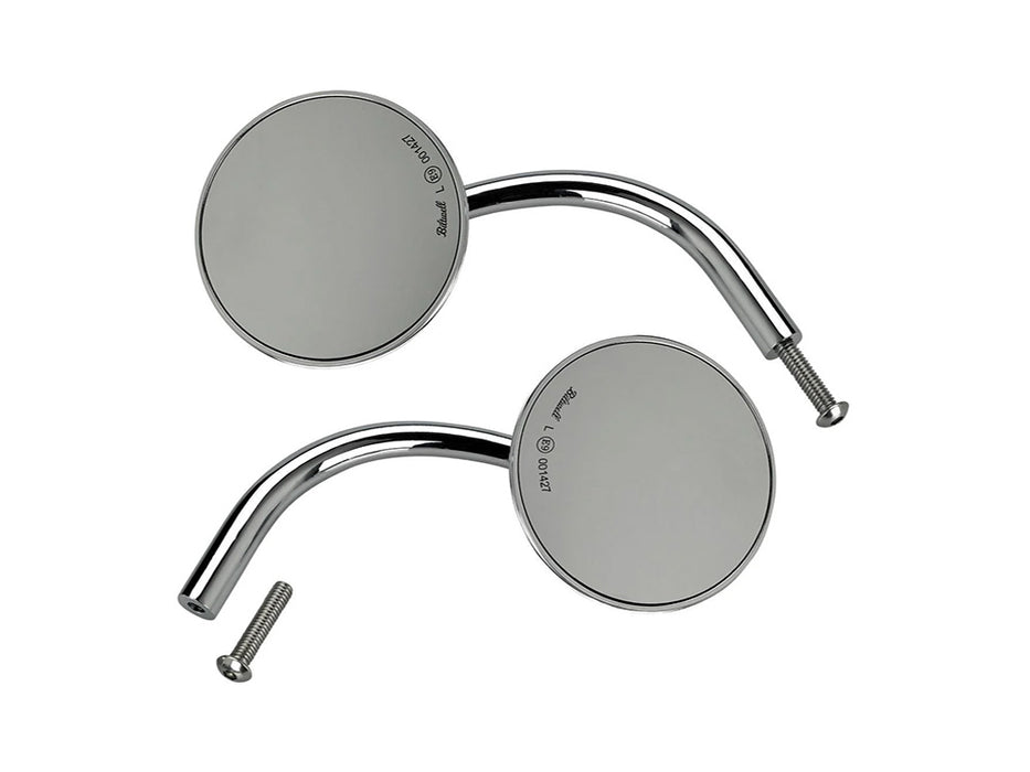 Round Utility Mirrors - Chrome. Left and Right Set