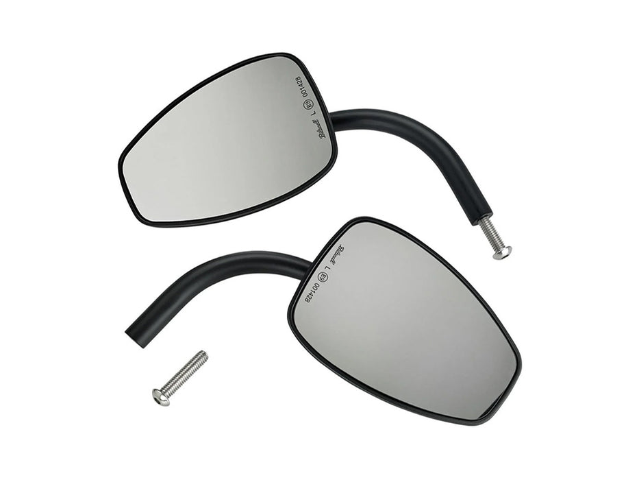 Teardrop Utility Mirrors - Satin Black. Left and Right Set