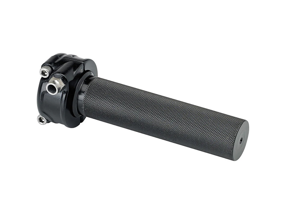 Single Throttle Cable Housing - Black. Cast Whiskey Throttle Tube Fits 1in. Bar