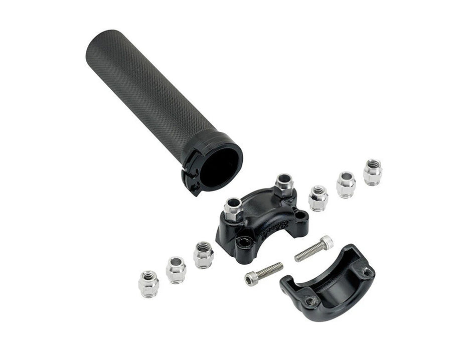 Dual Throttle Cable Housing - Black. Cast Whiskey Throttle Tube Fits 1in. Bar