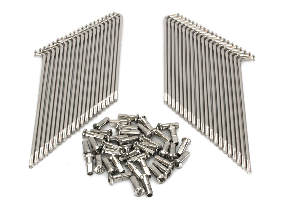 19in. Spokes - Polished Stainless Steel. Fits Original Style H-D Deep Drop Center Rim when used in conjunction with Narrow Glide Hub 1973up & OEM H-D Mid Glide Front Hub 2006up.