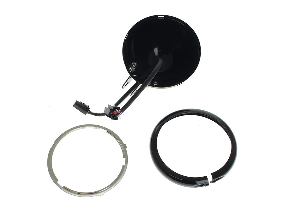 5-3/4in. Headlight Housing with Bottom Mount - Black. Fits Softail Standard, Street Bob, Low Rider & Low Rider S 2018up