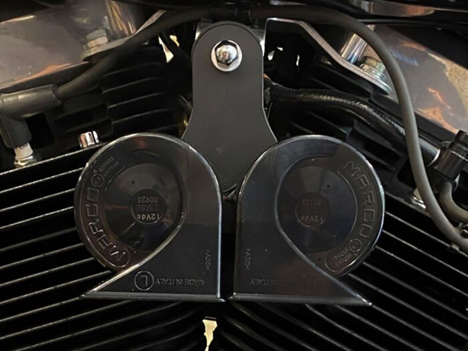 109db Electromagnetic Horn Kit - Black. Fits Touring 1992up, Big Twin 1992-2017 & Sportster 1992-2021