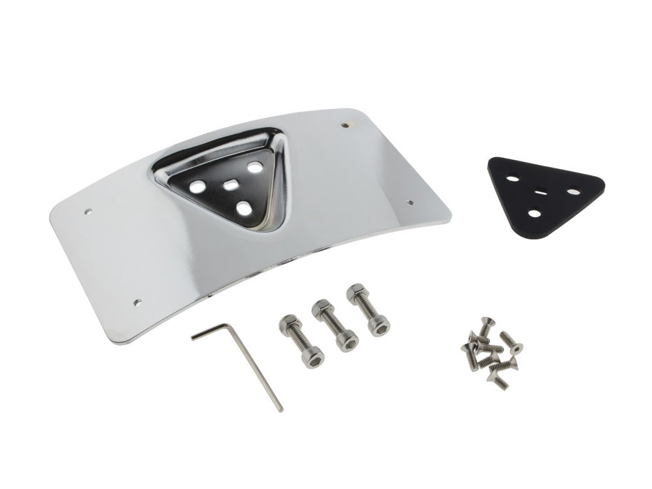 Curved Radius Laydown Number Plate Backing Plate - Chrome.