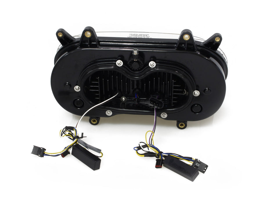 Dual LED HeadLight Kit with Integrated DRL Halos with Amber Turn Signals. Fits Road Glide 2015-2023