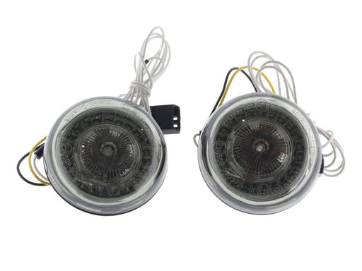 ProBeam LED Front Turn Signal Inserts. Amber Turn, White Run with Smoke Lenses. Fits CVO Touring 2016up Models.