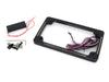 Flat Number Plate Frame with LED Amber Turn Signals & Red Brake Light - Black.