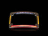 Curved Number Plate Frame with LED Amber Turn Signals & Red Brake Light - Chrome.