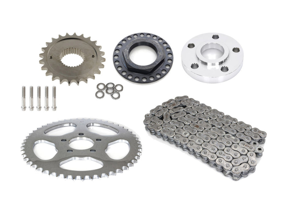 Rear Drive Belt to Chain Conversion. Fits Softail Rocker 2008-2011 & Breakout 2013-2017. Chrome Rear Sprocket. Final Drive Ratio = 2.125:1