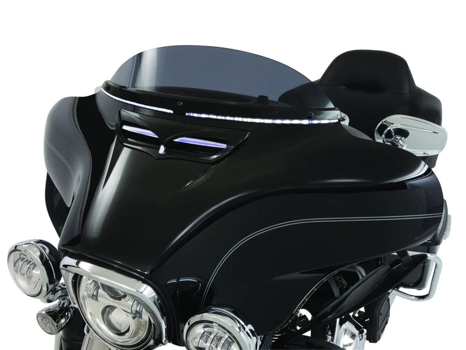 Horizon LED Windshield Trim with Sequential Amber Turn, White Run & Smoke Lens - Black. Fits Touring 2014-2023