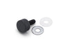 1/4in.-20 Knurled Seat Mount Screw - Black. Fits H-D 1996up