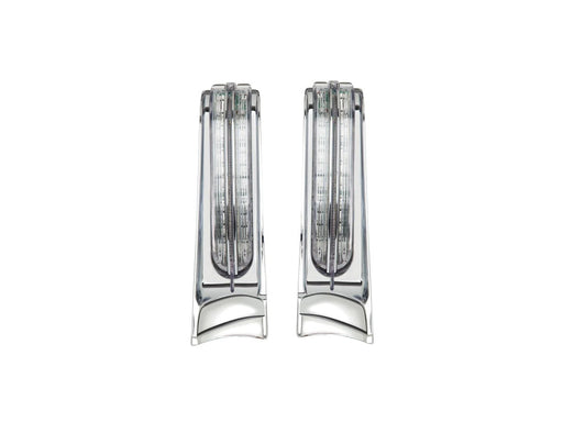 LED Filler Panel Lights. Red Run & Brake with Amber Turn and Chrome Housing. Fits Ultra & Road King Touring Models 2014-2024 & Street/Road Glide ST 2022-2023
