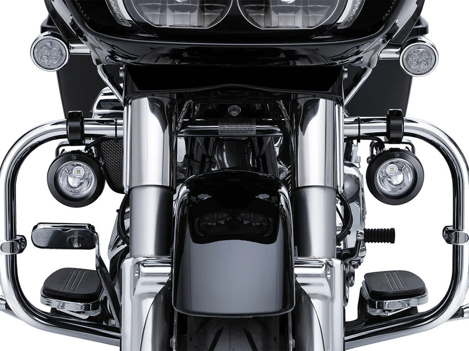 TAC-10 Light Cannons Passing Lamp Kit. Engine Guard Mounted Driving Lights - Black. Fits 1-1/4in. Engine Guard Tubing.