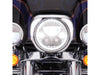 Fang LED Headlight Bezel with White Running Lights - Chrome. Fits Touring 2014-2023
