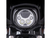 Fang LED Headlight Bezel with White Running Lights - Black. Fits Touring 2014-2023