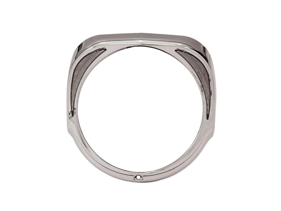Fang LED Headlight Bezel with Amber Turn Signals & White Running Lights - Chrome. Fits Touring 2014-2023