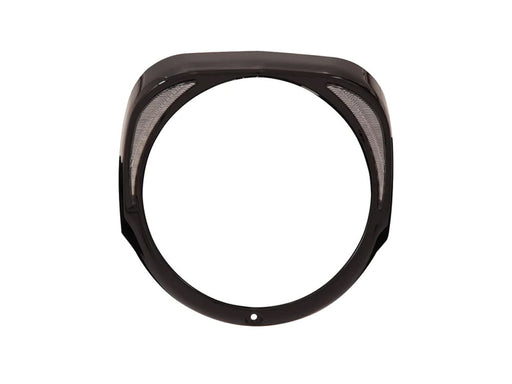 Fang LED Headlight Bezel with Amber Turn Signals & White Running Lights - Black. Fits Touring 2014-2023
