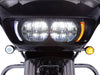 Fang LED Headlight Bezel Vent Inserts With Amber & White LED's - Black. Fits Road Glide 2015-2023